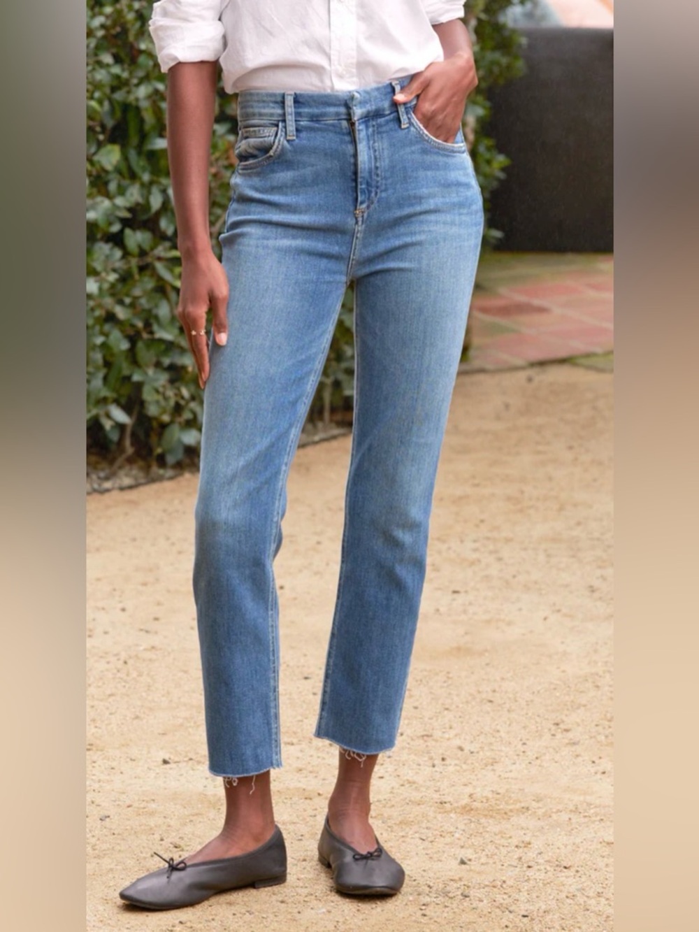 Frank & Eileen Derry‎ Classic High-Rise Straight Raw Hem Jeans Sz 27